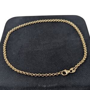 14K Yellow Gold Cable Link Chain Bracelet 10” 1.99g Fine Italian Gold